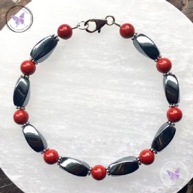 Hematite & Red Jasper Bracelet